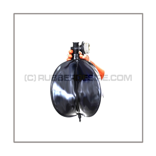 Rebreathing bag RB-W6 with angled gasmaskthread-port, breathingreduction-adaptor and 6 litre volume